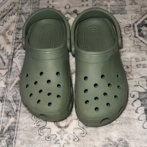 Boys sage green crocs